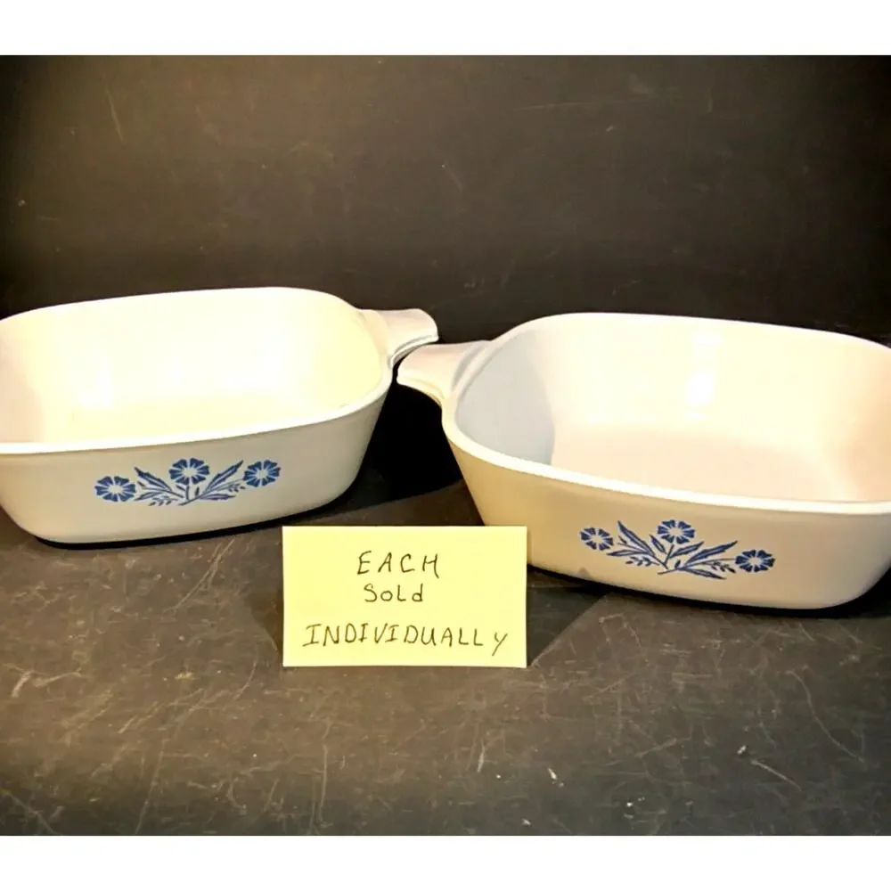194267. Individual Sized Corning Ware Casserole Dish Blue Cornflower
